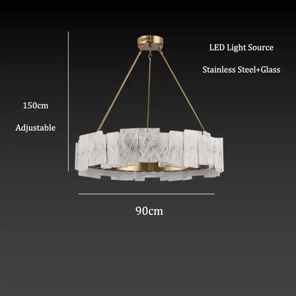 Modern circular pendant lights with cloud mist glass and gold-toned stainless steel frame for dining room decorbites cloud mist