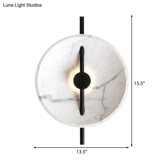 Modern white marble led wall sconce with black metal accents bulb included fixture type suitable for bedroom lighting