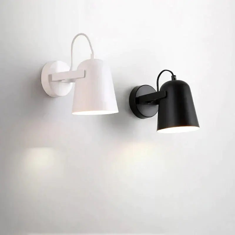 Modern white matte ferrell wall lamp with adjustable arms and cylindrical shades for bedroom spotlight lighting