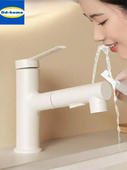 Modern white matte pull-out faucet with single handle for kitchen decorbites basin faucet featuring sleek design