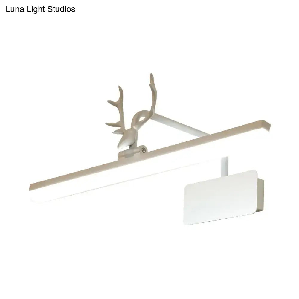 Modern white metal antler vanity wall lamp with a sleek led vanity wall lamp design for bathroom use