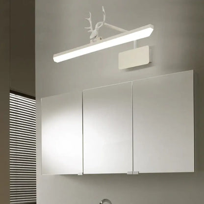 Modern white metal vanity wall lamp with led light and decorative deer antler design for bathroom use