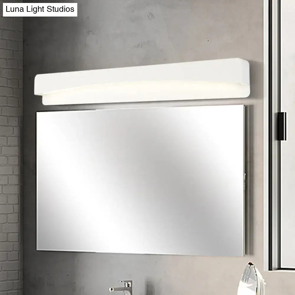 Modern white metal shade led wall sconce bathroom light with sleek rectangular mirror and integrated 220v-240v led fixture