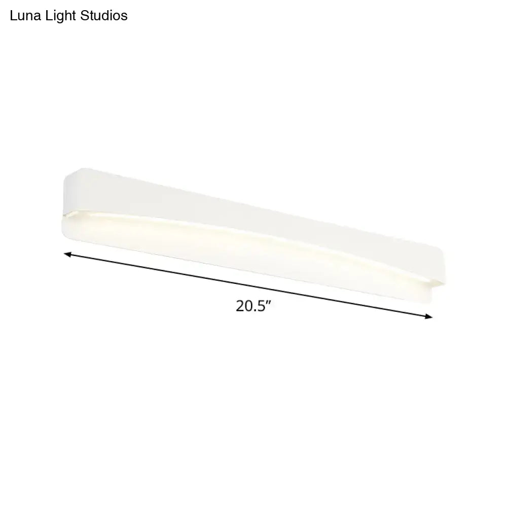Modern white metal shade led wall sconce with minimalist rectangular design soft diffused lighting 220v-240v bathroom light