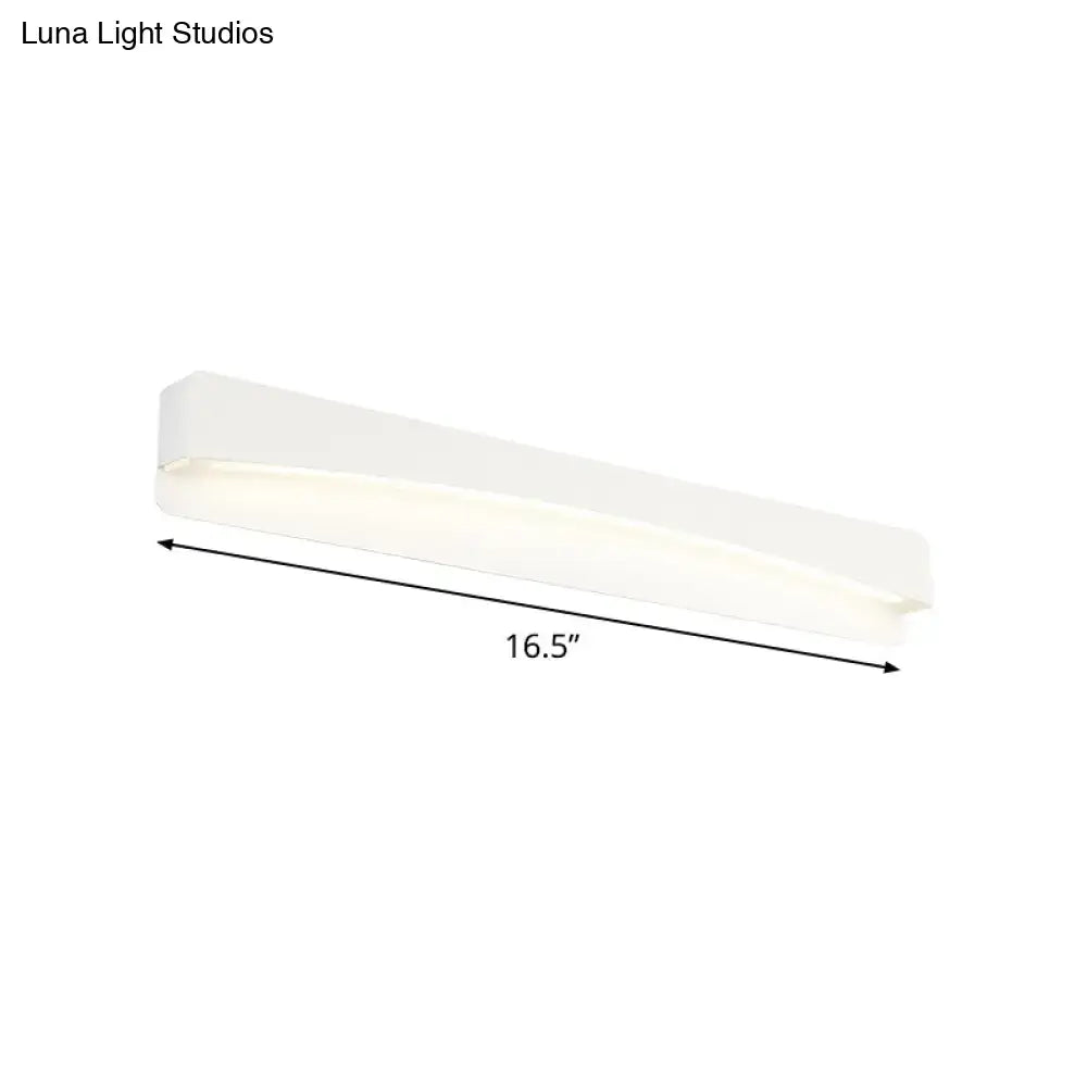 Modern white metal shade led wall sconce with minimalist rectangular design and smooth matte finish for 220v-240v use