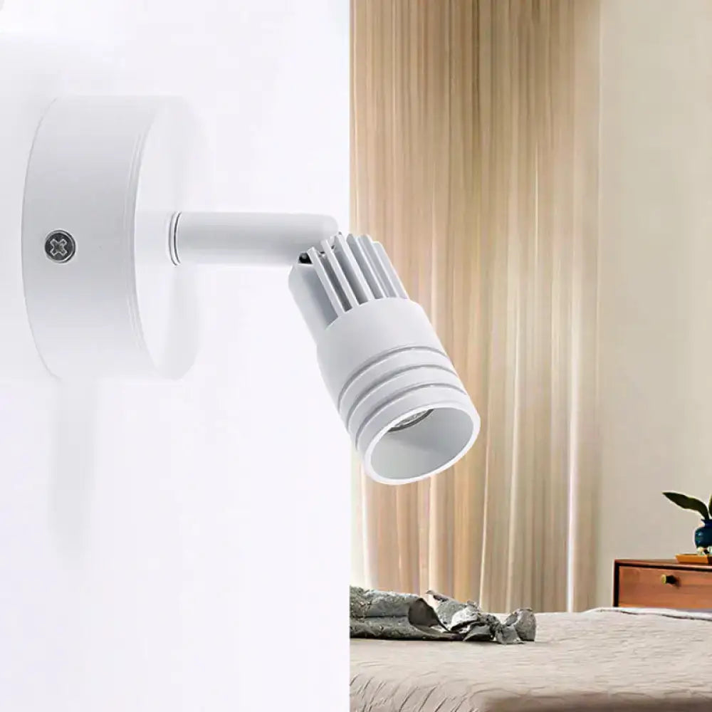 Modern white metal wall mounted led spotlight with adjustable arm for bedroom reading light fixture