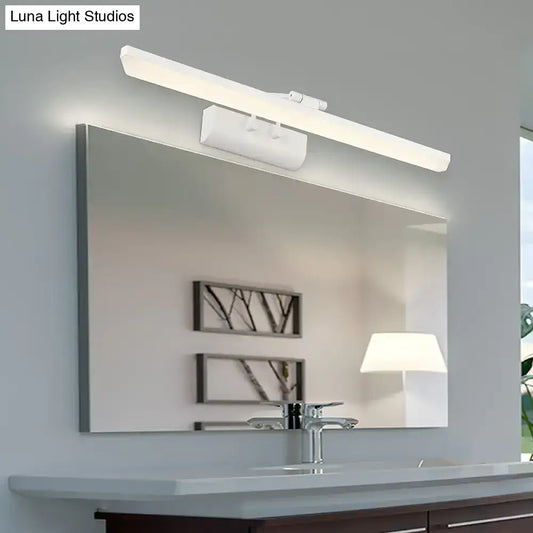 Modern white metallic cylinder vanity lamp with sleek minimalist design and led bathroom mirror light features