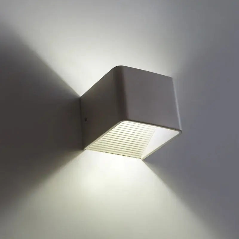 Modern white minimalist led wall lamp with a textured ribbed diffuser panel for bedroom use wall sconce design