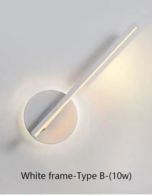 Modern white minimalist led wall sconce with a sleek circular base and angled rectangular light bar for bedroom decorbites wall lamp