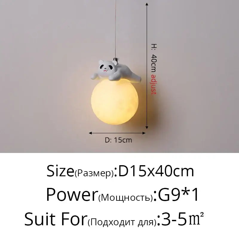 Modern white spherical bedroom wall lamp with warm glow and gray cat figurine for decorbites bear bedroom decor