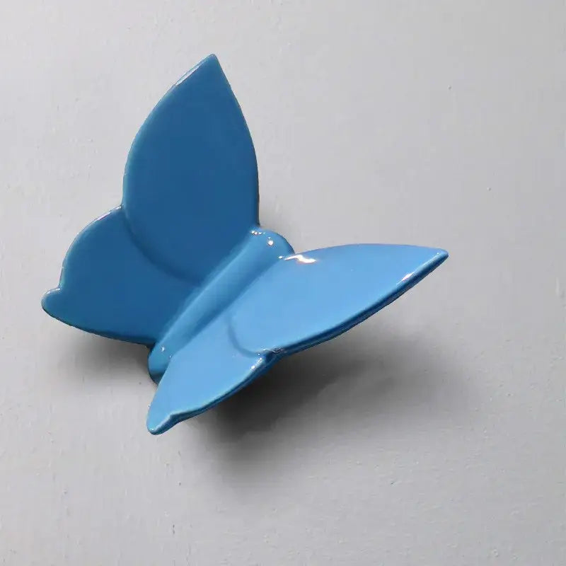 Glossy blue ceramic butterfly wall mount decorbites butterfly wall decor for modern kids room 3d art