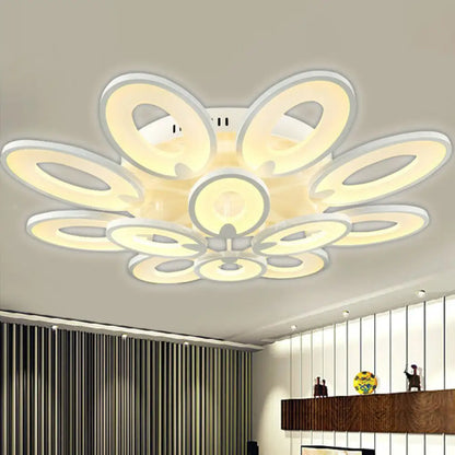 DecorBites™ DecorBites™ Modern White Peacock LED Ceiling Mount Light Fixture for Living Room