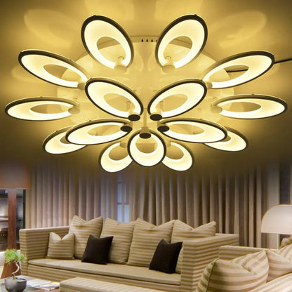 DecorBites™ DecorBites™ Modern White Peacock LED Ceiling Mount Light Fixture for Living Room