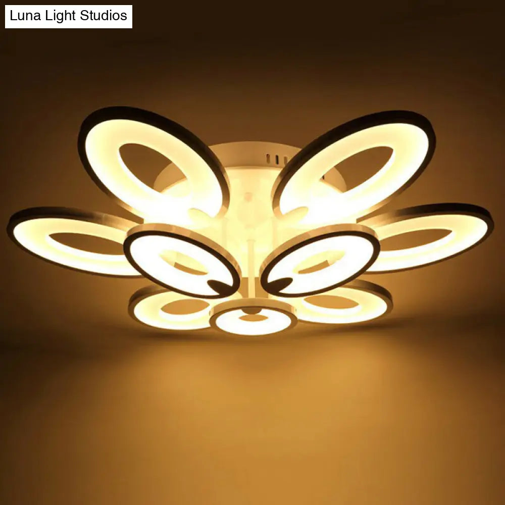 DecorBites™ DecorBites™ Modern White Peacock LED Ceiling Mount Light Fixture for Living Room
