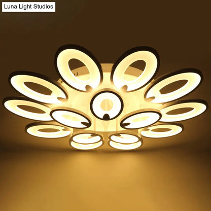 DecorBites™ DecorBites™ Modern White Peacock LED Ceiling Mount Light Fixture for Living Room