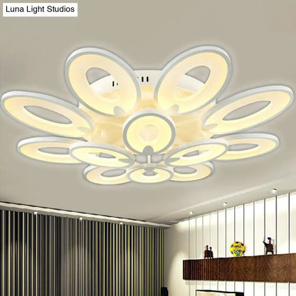 DecorBites™ DecorBites™ Modern White Peacock LED Ceiling Mount Light Fixture for Living Room