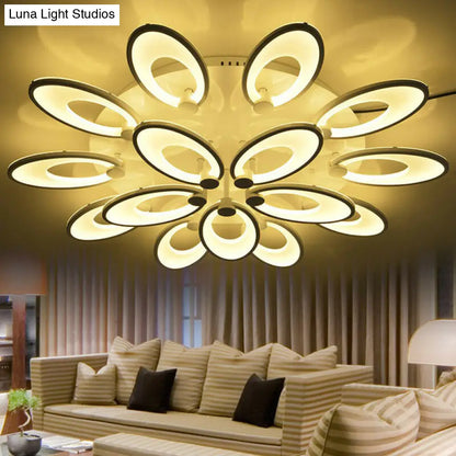 DecorBites™ DecorBites™ Modern White Peacock LED Ceiling Mount Light Fixture for Living Room