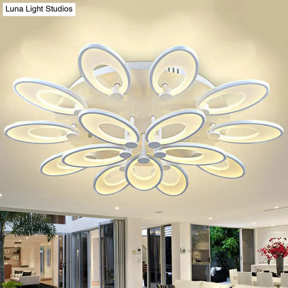DecorBites™ DecorBites™ Modern White Peacock LED Ceiling Mount Light Fixture for Living Room