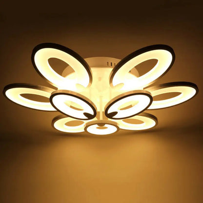 DecorBites™ DecorBites™ Modern White Peacock LED Ceiling Mount Light Fixture for Living Room