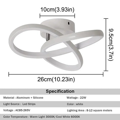 Modern white petal acrylic led chandelier ceiling lamp with two interlocking aluminum and silicone rings decorbites acrylic led