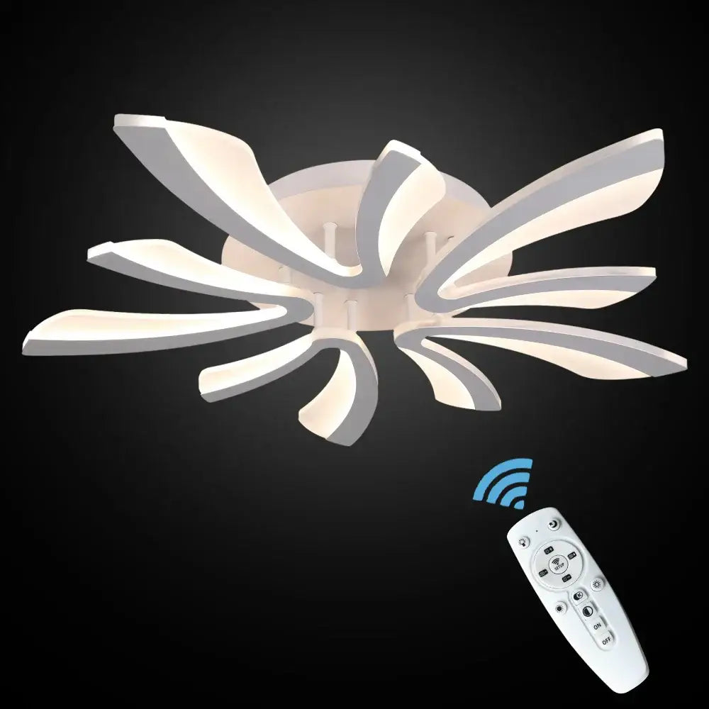 Modern white petal acrylic led chandelier ceiling lamp with sleek design and matching remote control by decorbites acrylic led