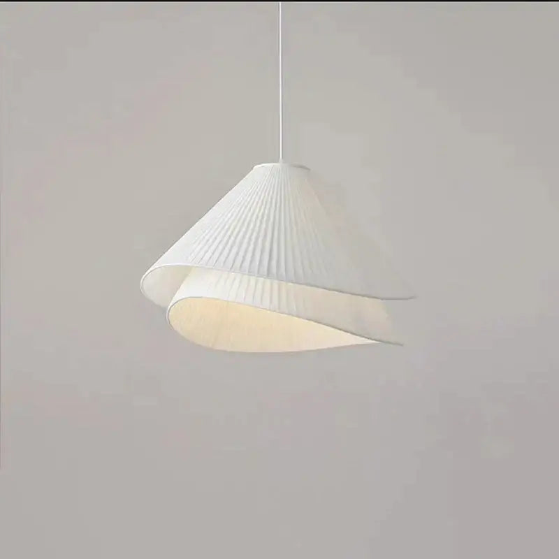 Modern white pleated e27 fabric chandelier pendant light with soft diffused glow ideal for bedroom lighting
