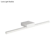 White rectangular wall-mounted pole vanity lighting with sleek modern design and smooth finish for bathroom use