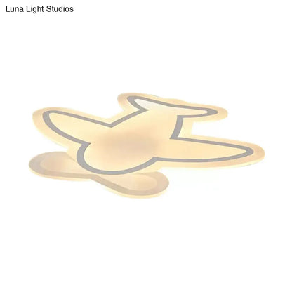 DecorBites™ DecorBites™ Modern White Propeller Plane Acrylic LED Ceiling Lamp for Nursing Room - Ceiling Mount Light