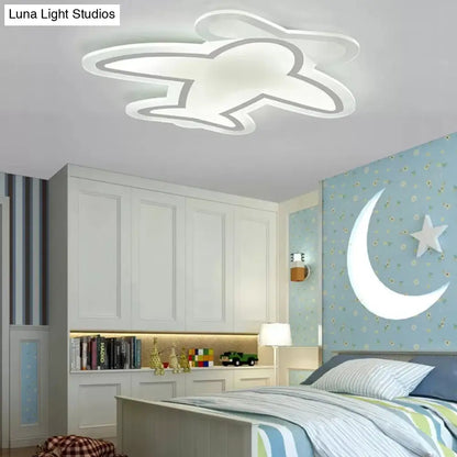 DecorBites™ DecorBites™ Modern White Propeller Plane Acrylic LED Ceiling Lamp for Nursing Room - Ceiling Mount Light