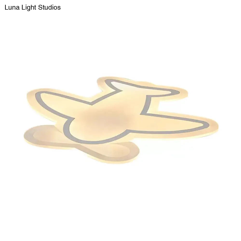 DecorBites™ DecorBites™ Modern White Propeller Plane Acrylic LED Ceiling Lamp for Nursing Room - Ceiling Mount Light