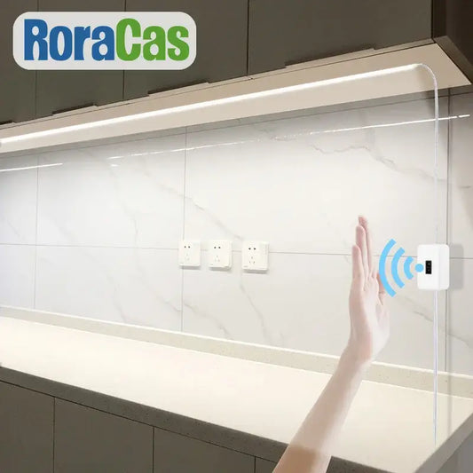 White rectangular roracas smart touch sensor night light mounted on kitchen wall decorbites cob led night bar