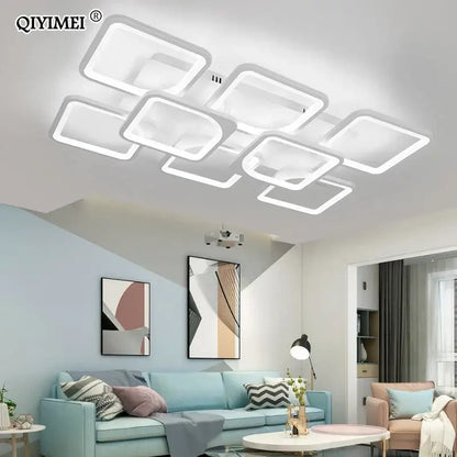 Modern white rectangular dimmable led chandelier with sleek minimalist design for bedroom decorbites dimmable led lighting