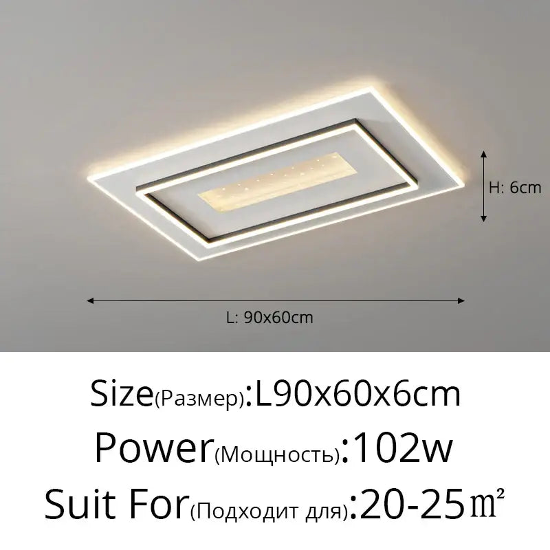 Modern white rectangular led chandelier with sleek frame and layered design emitting warm ambient glow for living lights led decorbites living lights