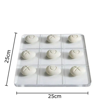 Modern white resin pieces acrylic tic tac toe set with clear acrylic tray and white textured bread shaped molds decorbites acrylic