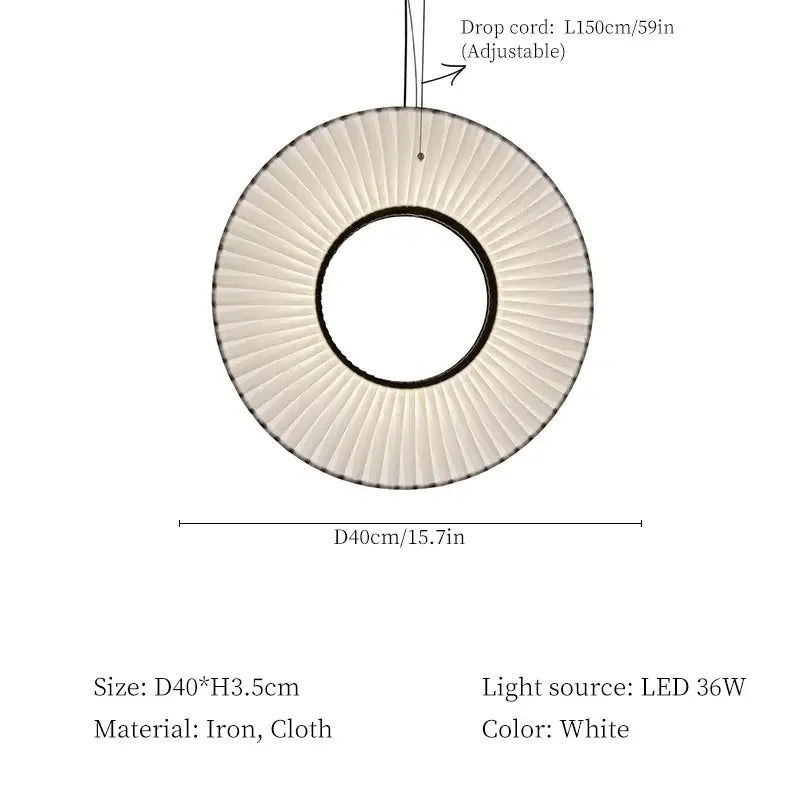 Modern white ribbed circular pendant light with pleated fabric shade and black iron frame for dining room decorbites hanging ceiling lamps