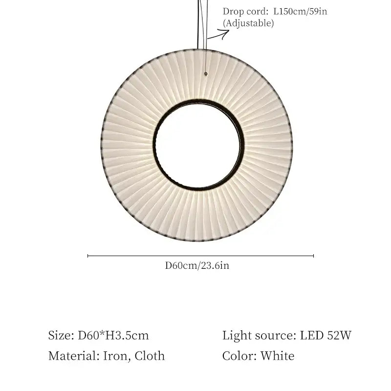 Modern white ribbed circular pendant light with pleated fabric shade and black iron frame for dining room decorbites hanging ceiling lamps