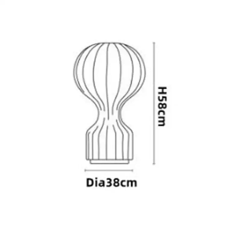 A sleek modern white ribbed silk table lamp with cocoon silk design 58cm height and 38cm diameter by decorbites gatto cocoon