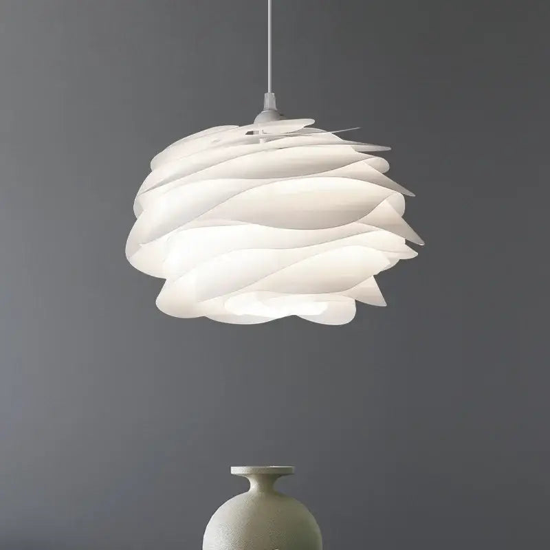 Modern white rose flower pendant lights with layered petal design decorbites carmina rose for bedroom living room decor