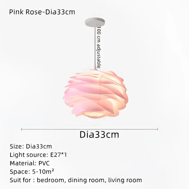Modern white rose flower pendant lights featuring a pink pvc rose flower design by decorbites carmina rose for living room decor