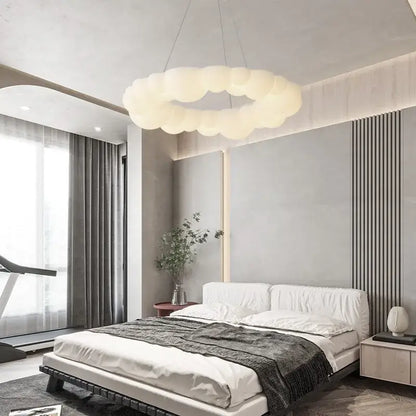 Modern white sculptural cream-colored cloud living room ceiling lamp with soft diffused glow for decorbites cloud living