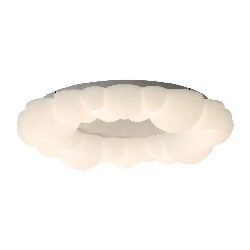 Modern white sculptural cloud living room ceiling lamp with frosted diffuser and sleek metallic base for decorbites cloud living