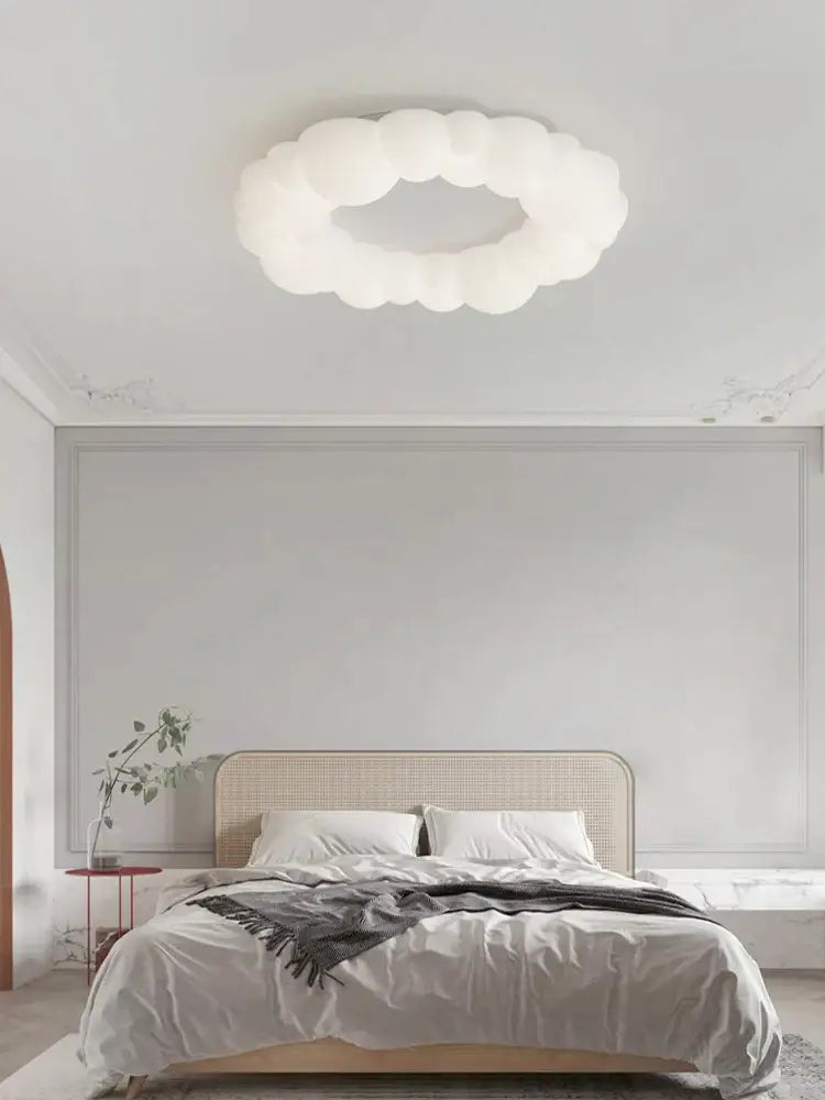 Modern white sculptural cloud ceiling lamp with a soft design ideal for decorbites cloud living room decor