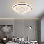 Modern white and silver led ceiling fan with transparent glass blades and sleek frame for living room decorbites led ceiling fan