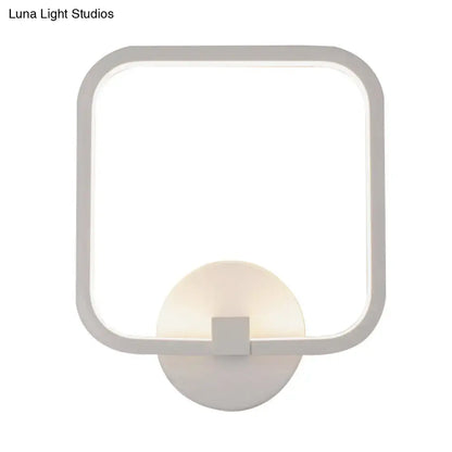 Modern white square acrylic shade led wall light with frosted glass panel for bedroom 110v-120v 220v-240v use