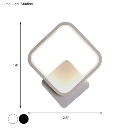 Modern white square bedside wall lamp with geometric led design and warm soft illumination for minimalist bedrooms
