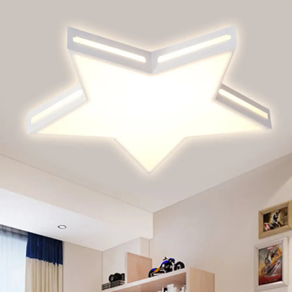 DecorBites™ DecorBites™ Modern White Star LED Ceiling Lamp for Boys' Bedroom
