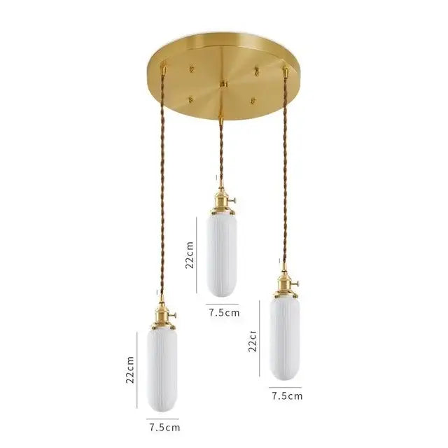 Gold-toned ceramic led pendant lights with white textured glass shades suspended by twisted bronze chains for kitchen decorbites ceramic led pendant