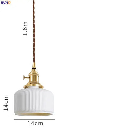 Modern white textured glass ceramic led pendant light with ribbed glass, brass fixture, and twisted brown cord for kitchen decorbites ceramic led pendant lights
