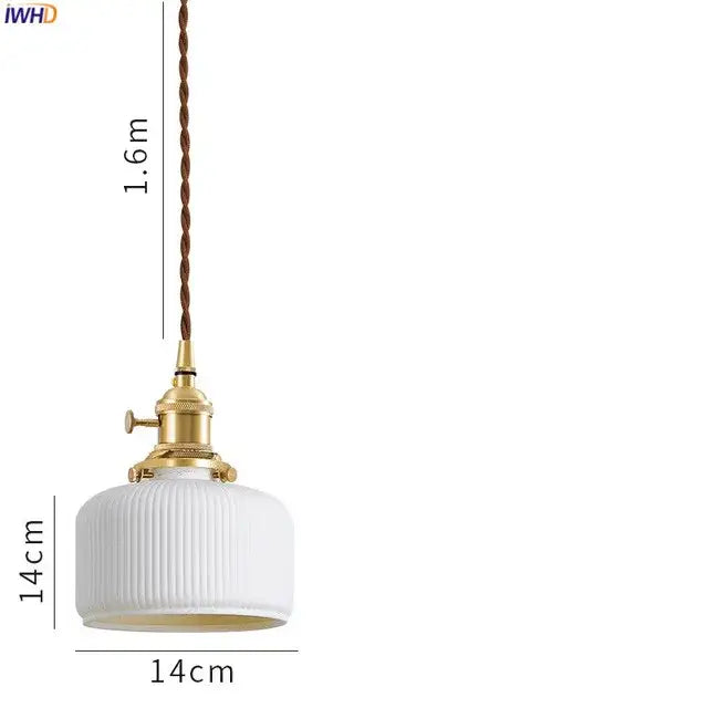 Modern white textured glass ceramic led pendant light with ribbed glass, brass fixture, and twisted brown cord for kitchen decorbites ceramic led pendant lights
