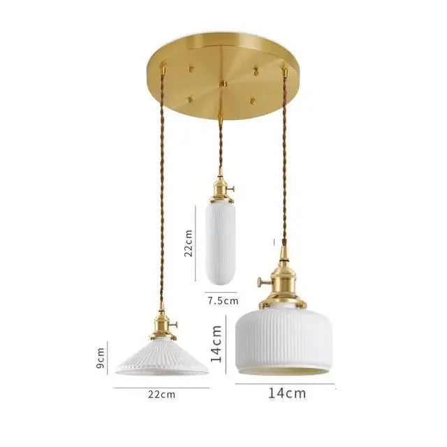 Set of three modern white textured glass ceramic led pendant lights with brass hardware for kitchen decorbites ceramic led pendant